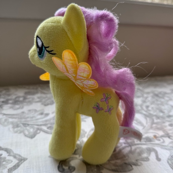 My Little Pony Other - TY 2014 My Little Pony Hasbro Fluttershy Yellow Plush Pony with Metallic Wings